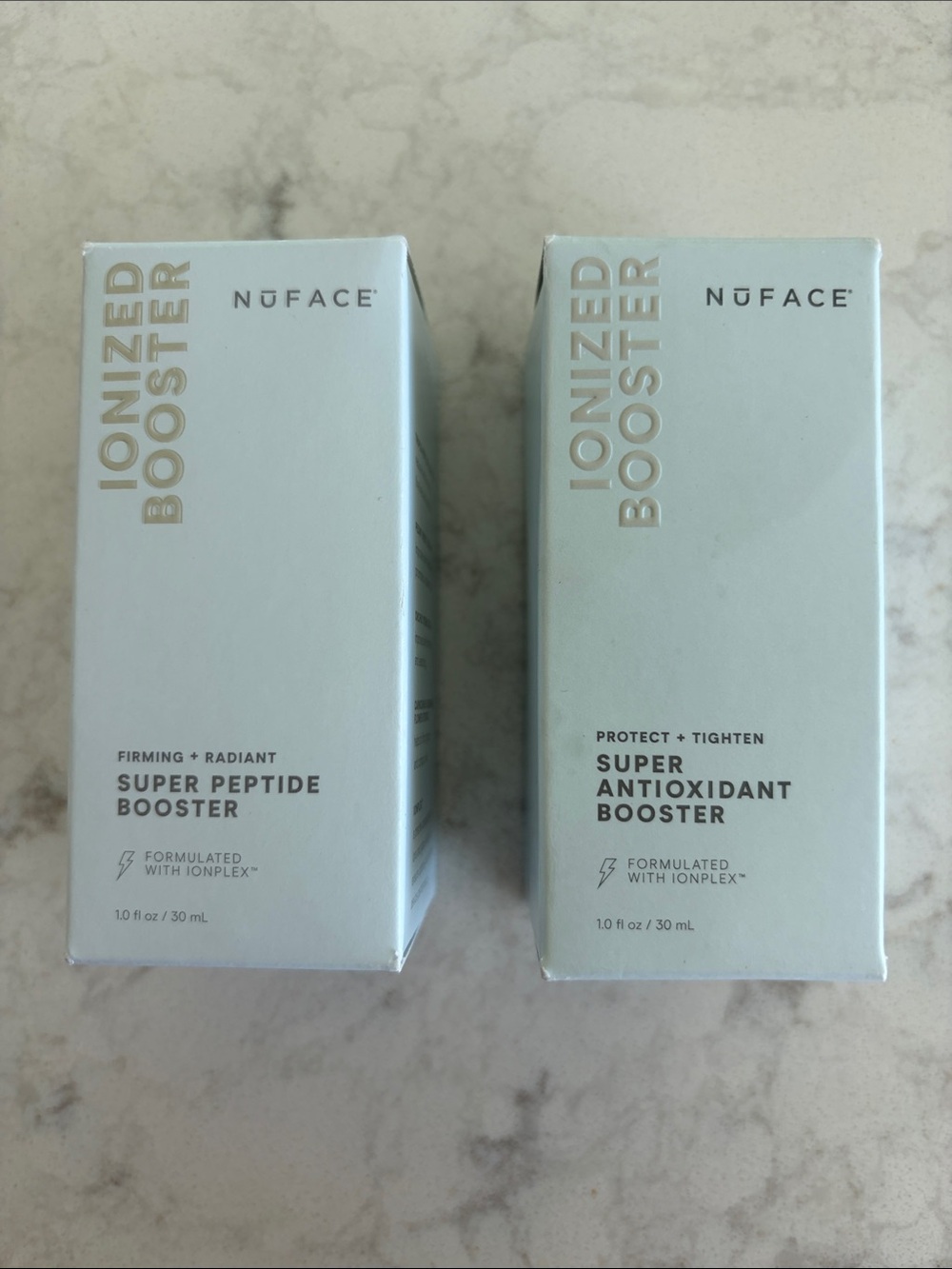 NuFACE ionized boosters: Super peptide and Super antioxidant Serum Duo